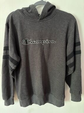 Champion Grey Striped Hoodie